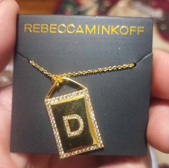 Rebecca Minkoff Gold pendant D initial necklace NEW - Picture 3 of 5